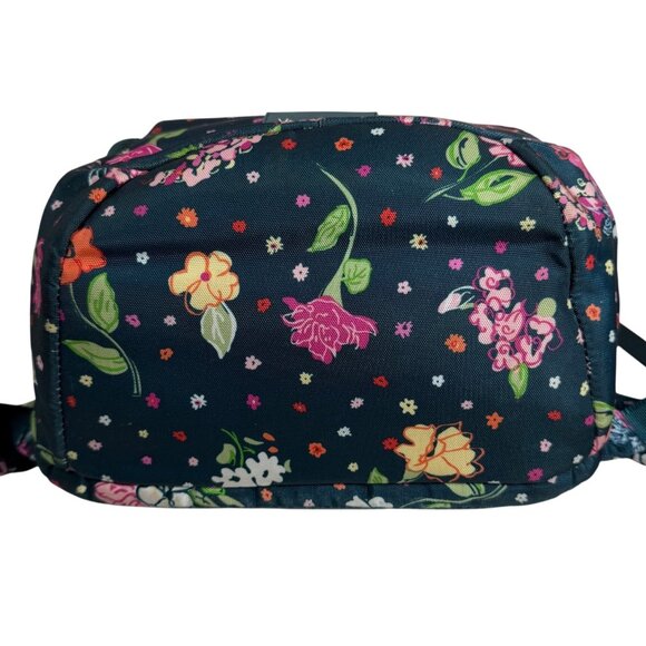 VERA BRADLEY Floral Women\'s Recycled Grand Backpack Hope Blooms Teal Book Bag